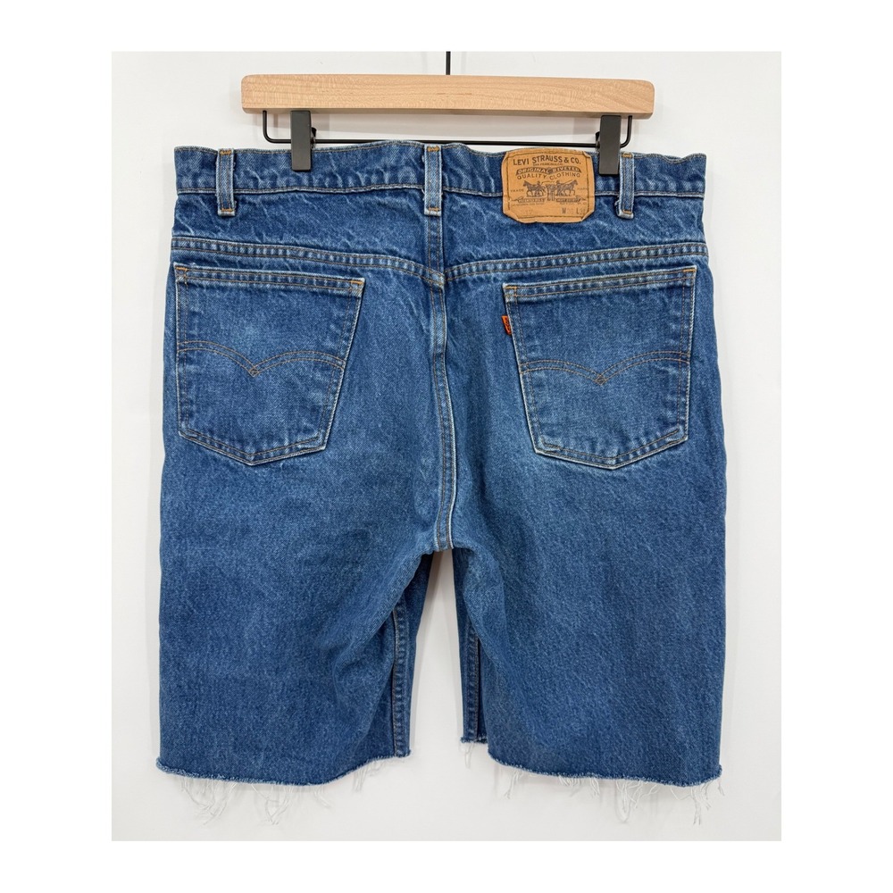 Vintage Levis Cut Off Shorts Mens 36* Blue‎ Orange Tab 517 Denim Made USA